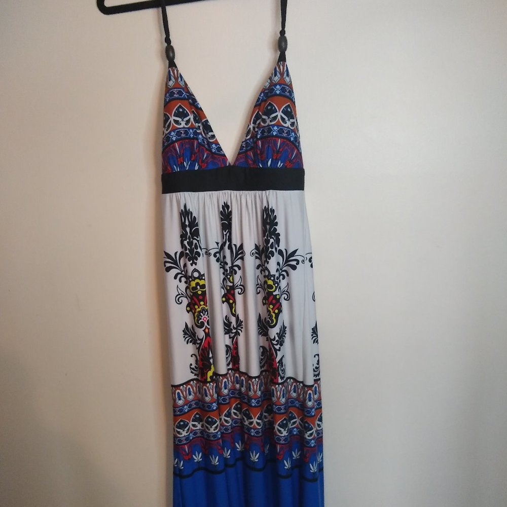 Alyn Paige Women's maxi halter open backed dress